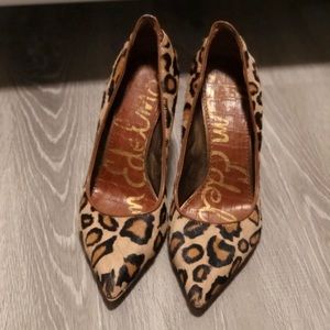 Sam Edelman leopard calf hair pumps